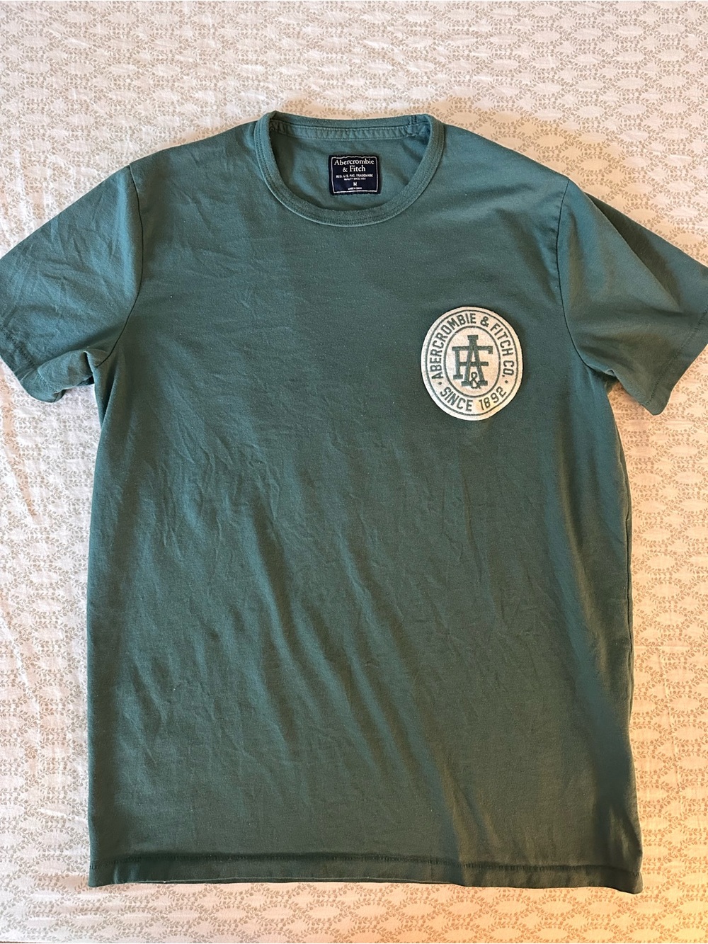 Abercrombie & Fitch Teal Crew Neck Logo Tee